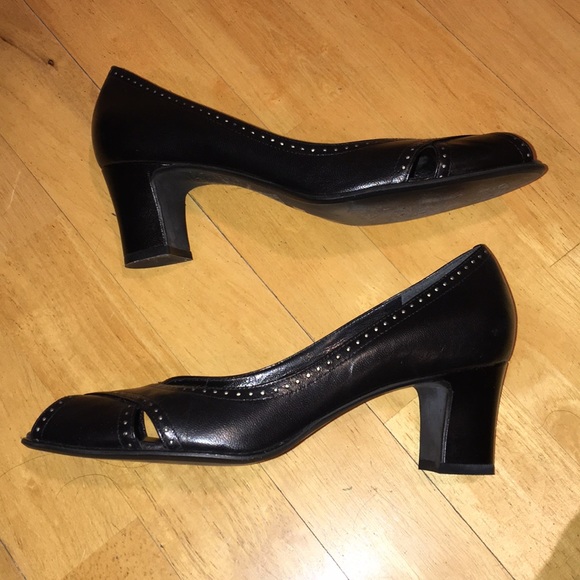Franco sarto peep toe heels in black - Picture 5 of 7